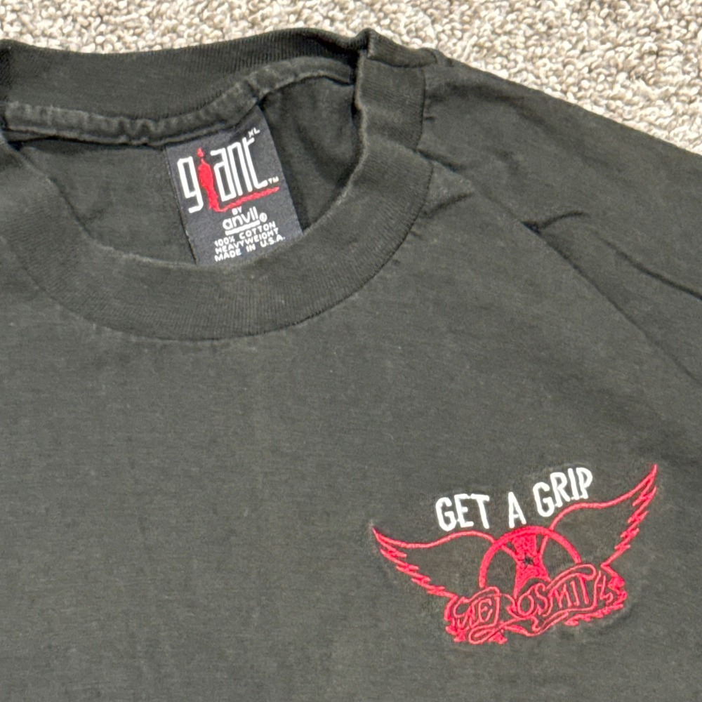 Vintage 90s Aerosmith Get A Grip T-Shirt Giant Anvil Single Stitch Mens XL